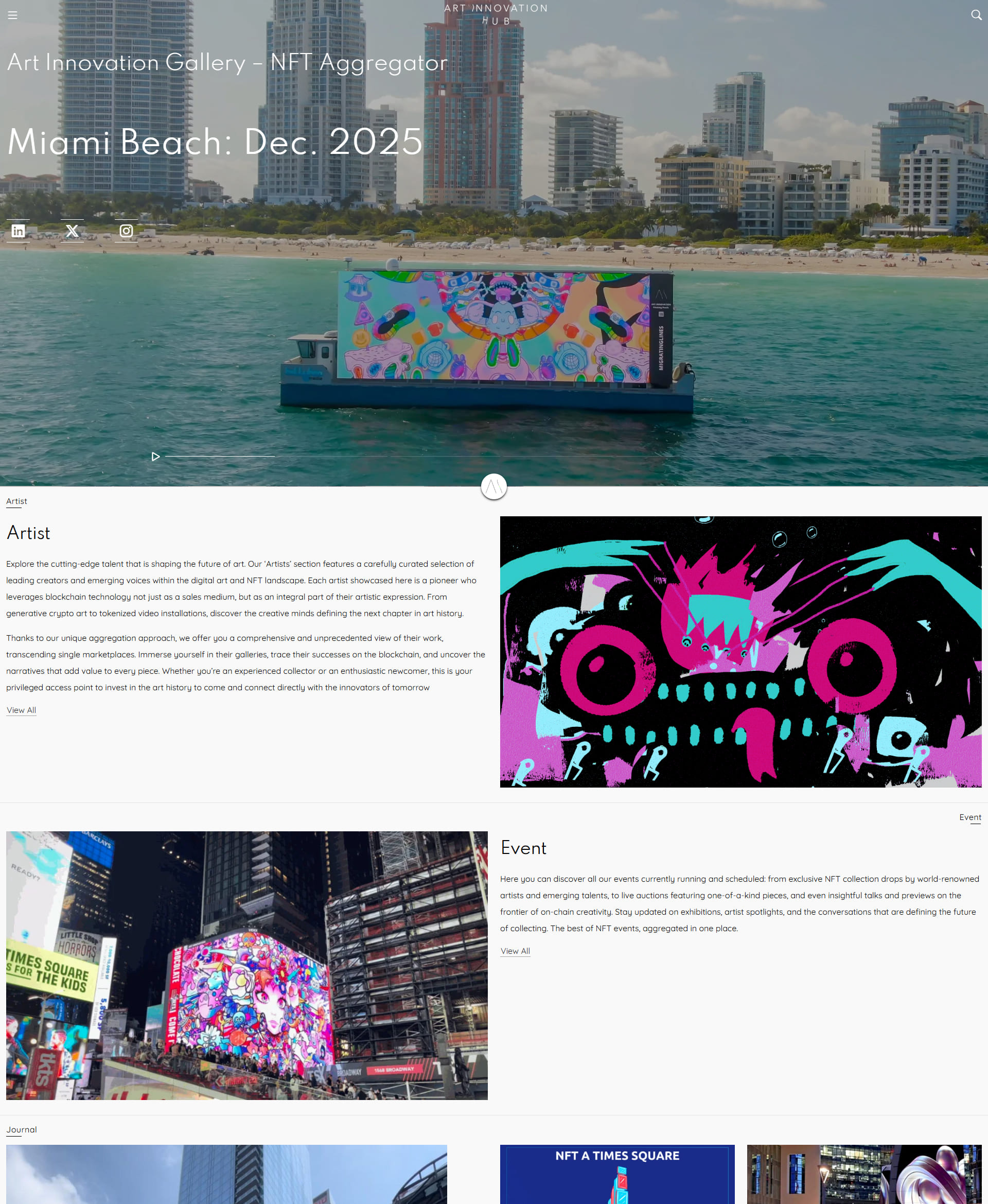 Immagine Sito Web Art Innovation Hub